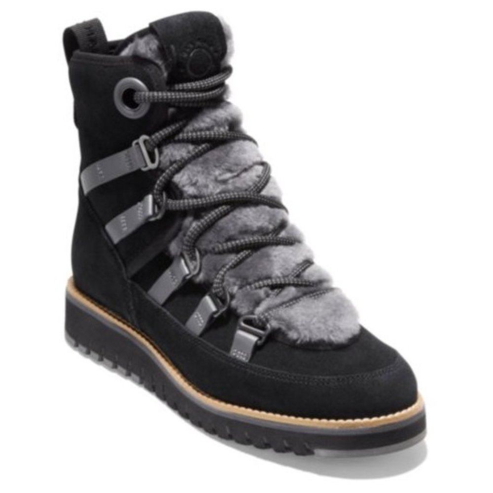 Cole Haan zero grand lux hiker boot suede shearling